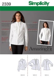 2339 SIMPLICITY AMAZING FIT LS BUTTON YOKE SHIRT PATTERN 6-14 A.B.C.D. uncut